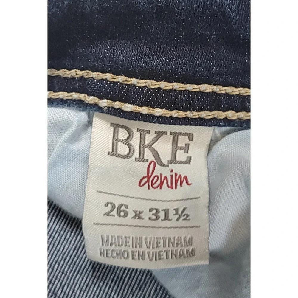 BKE Denim Sabrina Stretch Women's Blue Skinny Stitching Jeans Size 26R 31x31.5" - Picture 6 of 8